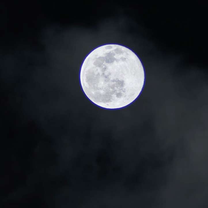 księżyc w pełni na ciemnym nocnym niebie puzzle online