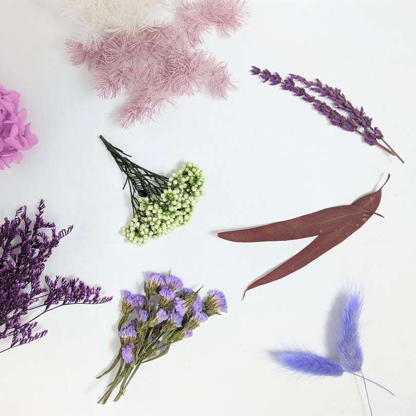 Pictura de flori violet și albă alunecare puzzle online