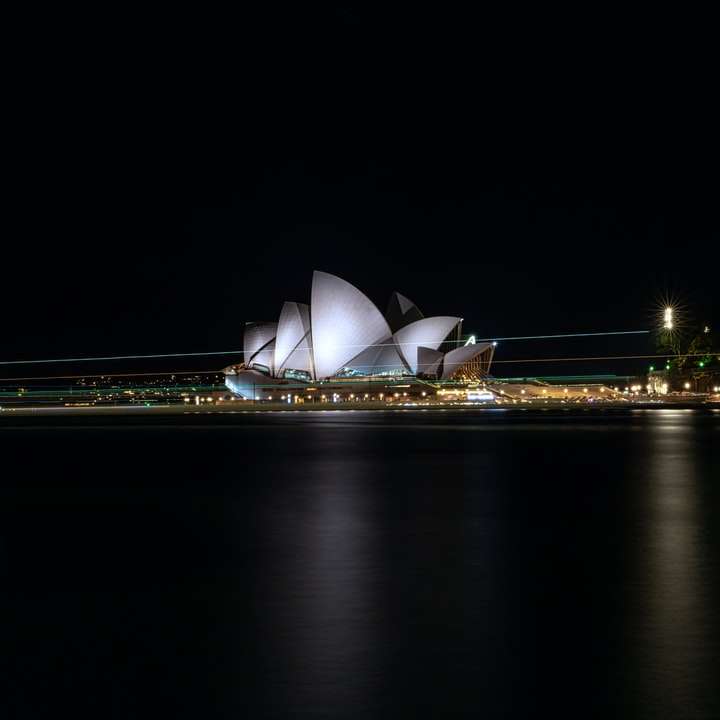 Сиднейский оперный театр в ночное время онлайн-пазл