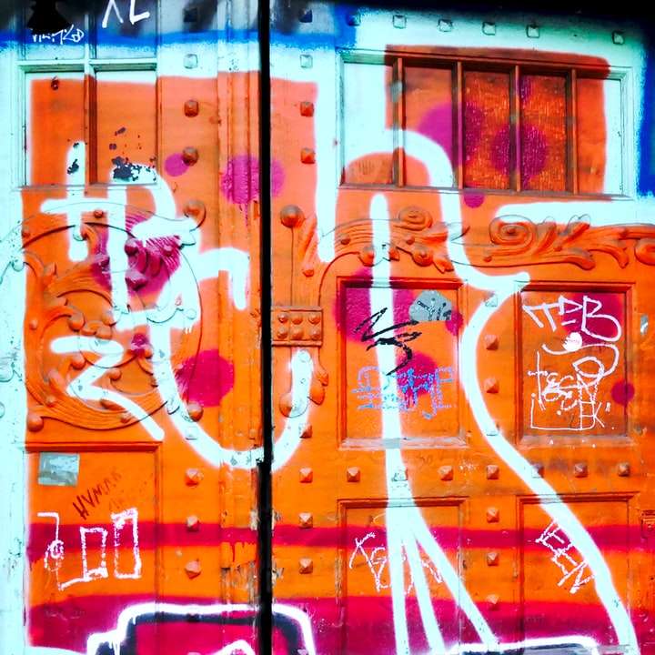 art graffiti rouge et jaune puzzle en ligne