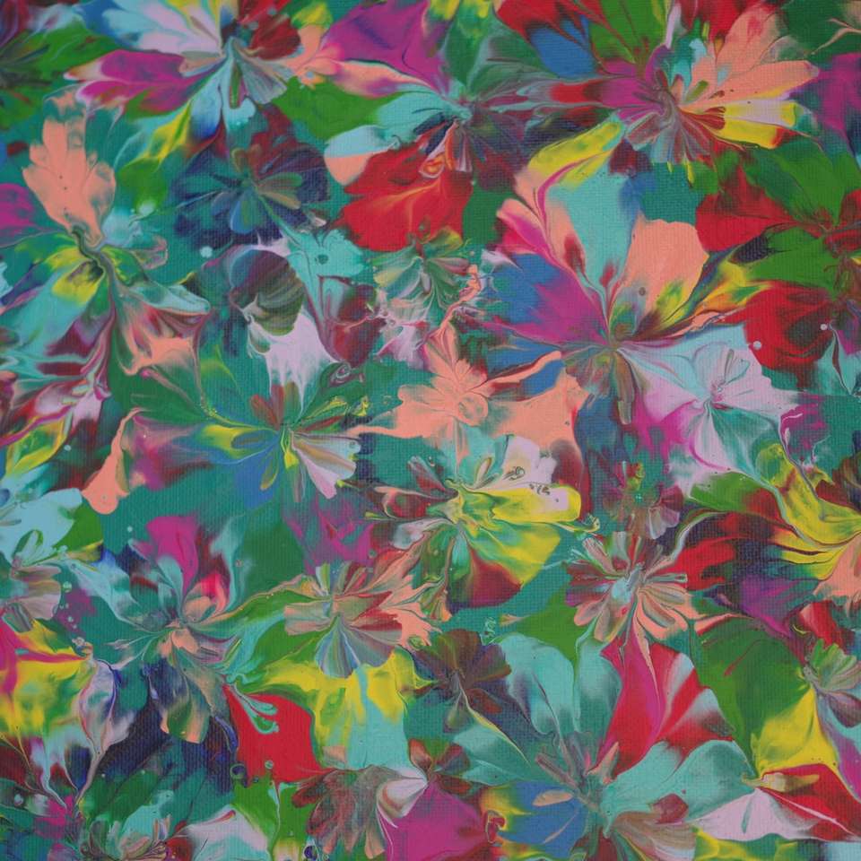 roșu albastru și textil floral verde alunecare puzzle online
