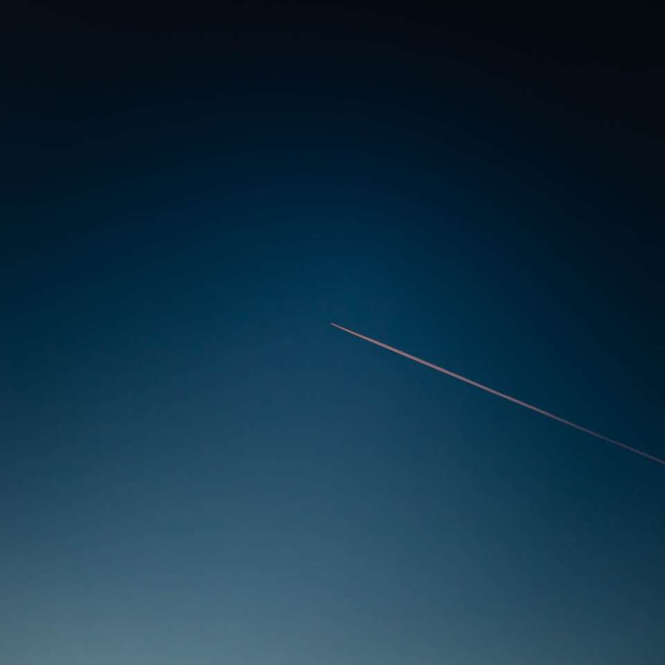 Avión blanco y negro en el cielo azul rompecabezas en línea