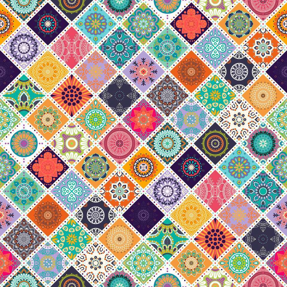 Colorful mandalas sliding puzzle online
