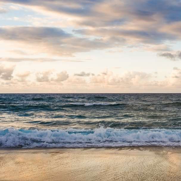 vlny oceánu narážející na břeh během dne online puzzle