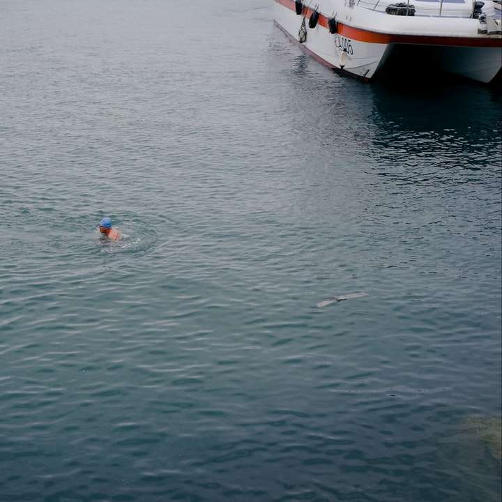 λευκό και κόκκινο σκάφος στη θάλασσα κατά τη διάρκεια της ημέρας συρόμενο παζλ online