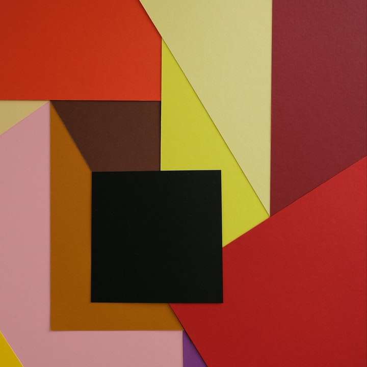 pintura abstrata vermelha amarela e preta puzzle online