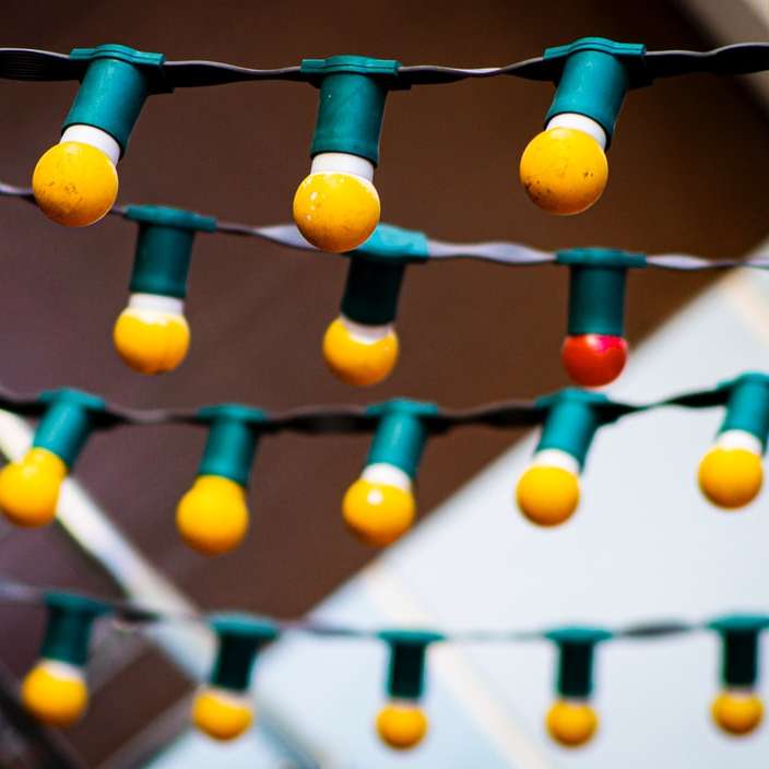 yellow green and blue string lights sliding puzzle online