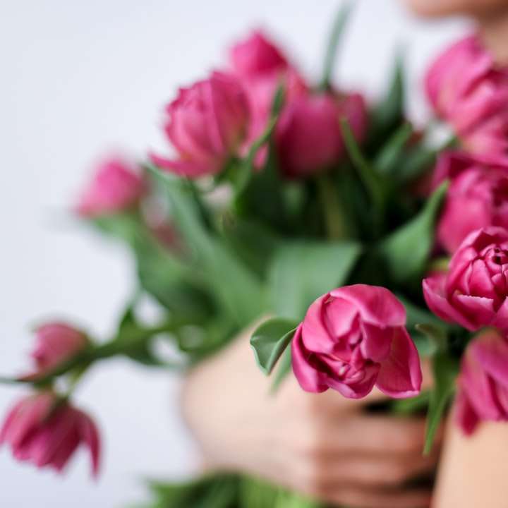 różowe róże na kolanach osób puzzle przesuwne online