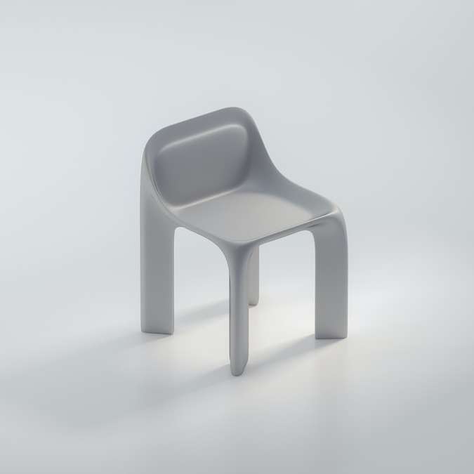 vit plaststol på vit yta Pussel online