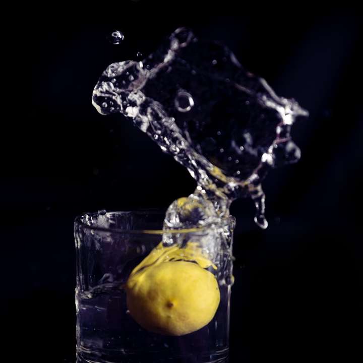 yellow lemon in clear drinking glass sliding puzzle online