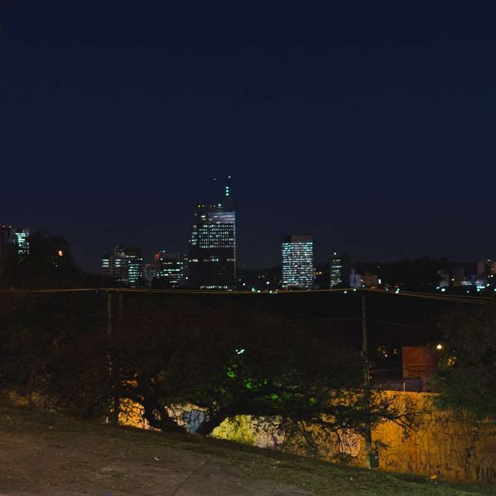 Panorama města v noční době online puzzle