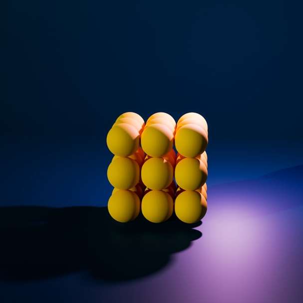 gelbes rundes Licht auf blauem Hintergrund Online-Puzzle