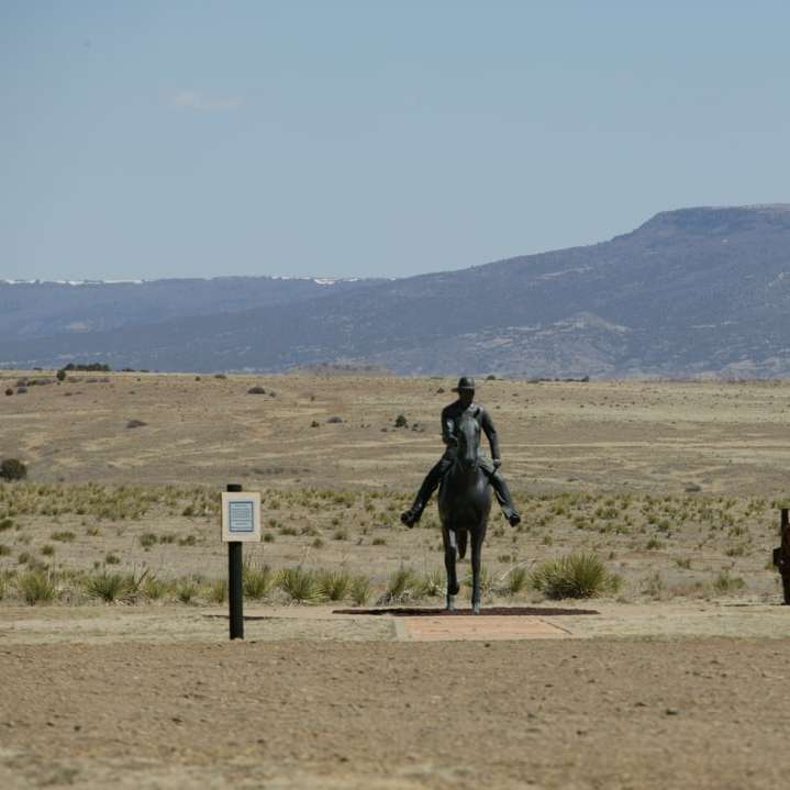 Hombre de chaqueta negra montando a caballo durante el día rompecabezas en línea