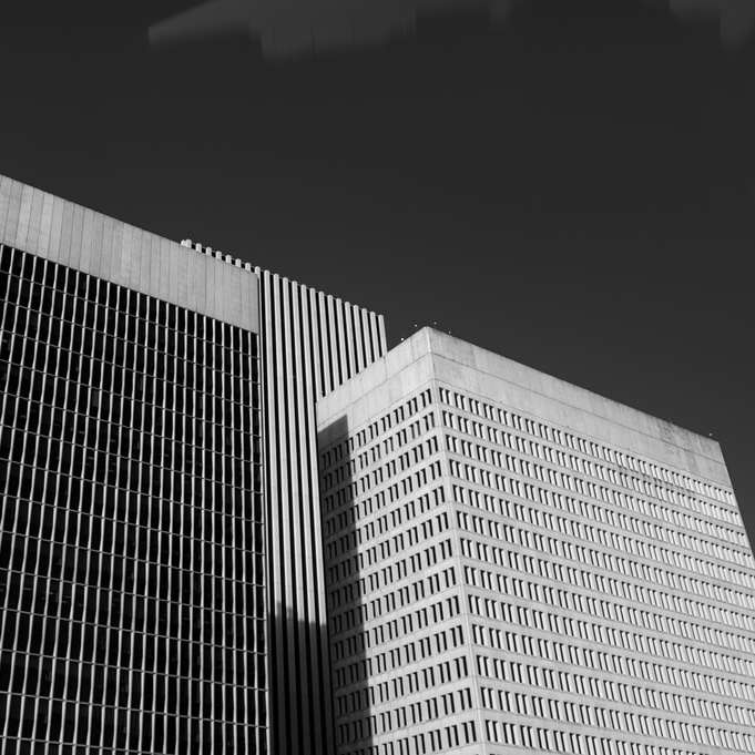 у відтінках сірого фото високої будівлі онлайн пазл