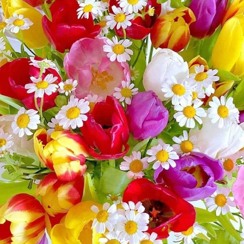 свежи пролетни цветя плъзгащ се пъзел онлайн