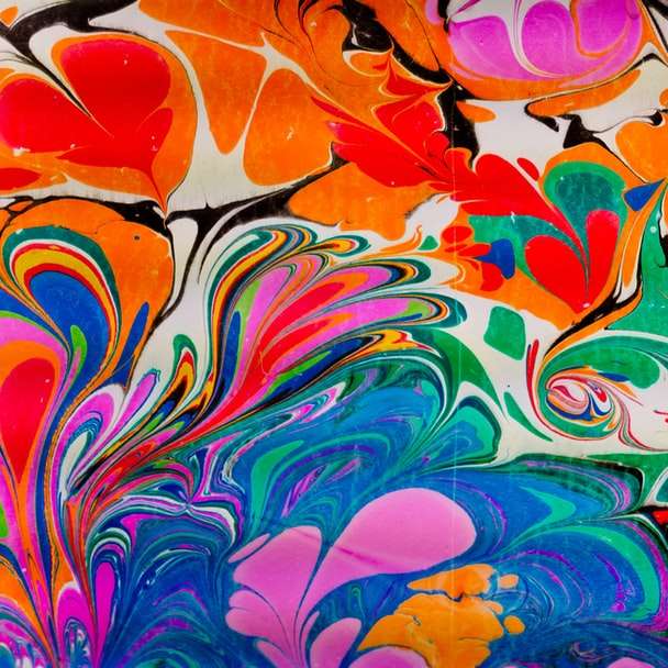 розова синя и жълта абстрактна живопис плъзгащ се пъзел онлайн