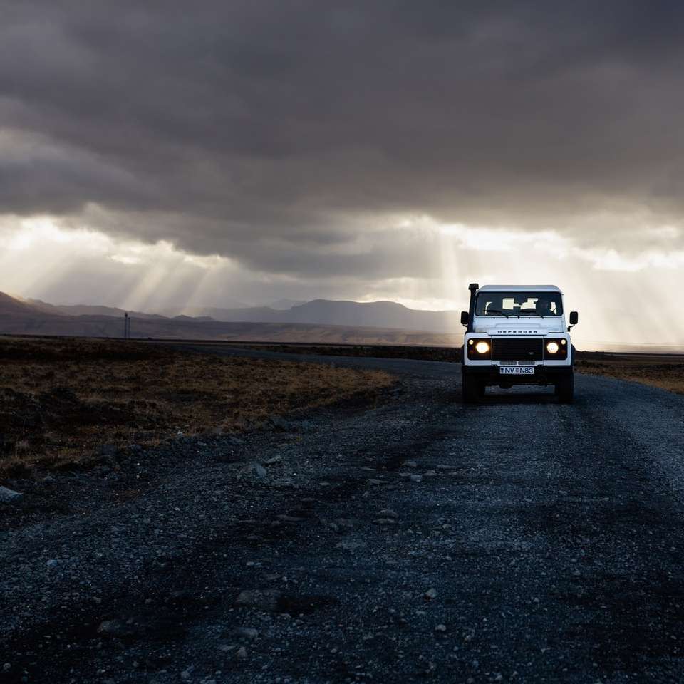 λευκό φορτηγό κοντά στο γρασίδι κατά τη διάρκεια της ημέρας online παζλ