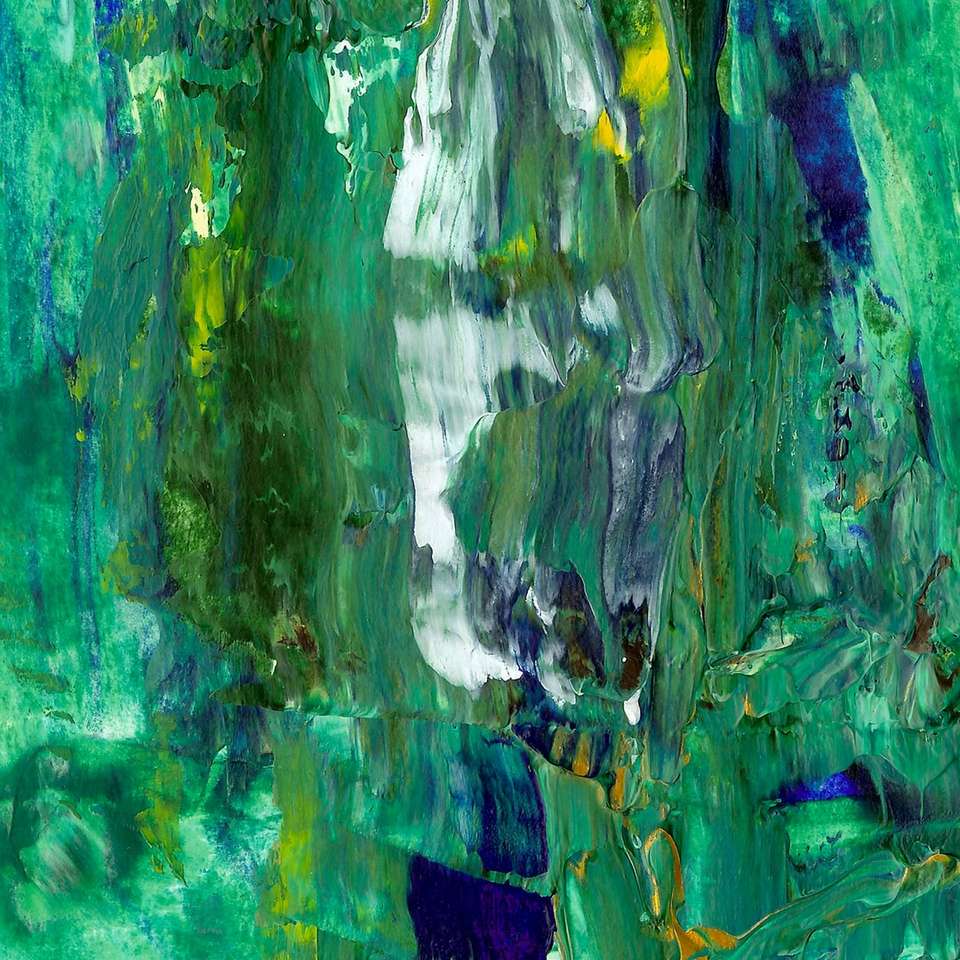 pintura abstracta verde y azul rompecabezas en línea