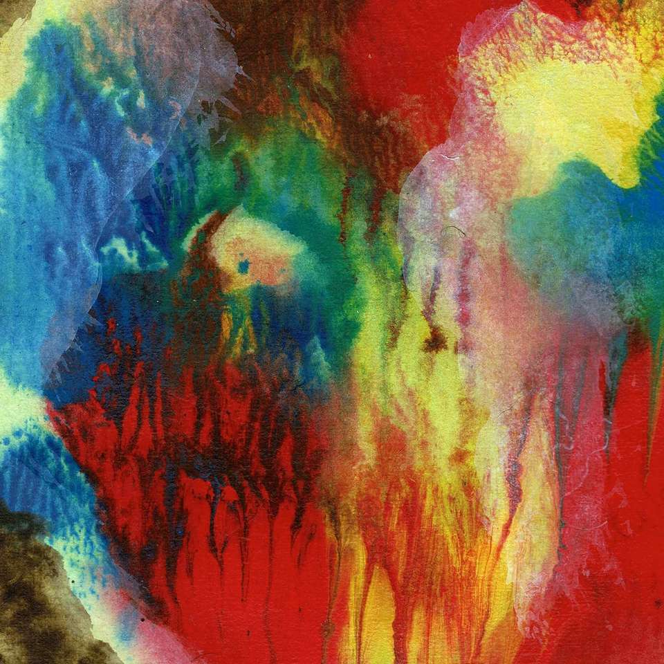 червена и многоцветна абстрактна живопис плъзгащ се пъзел онлайн