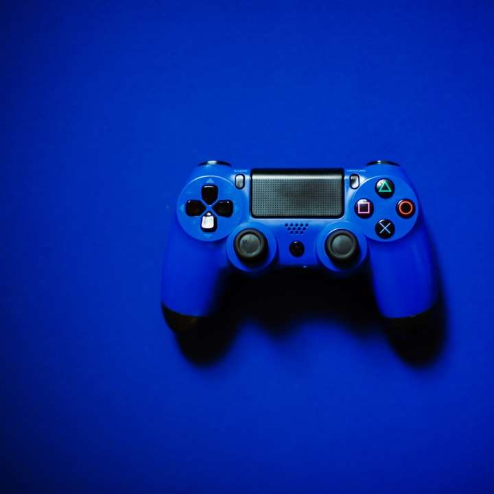 niebieski kontroler gier Sony ps 4 puzzle online