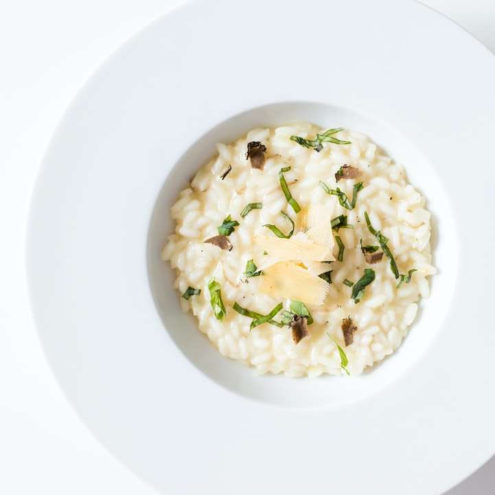 risotto on white ceramic plate online puzzle
