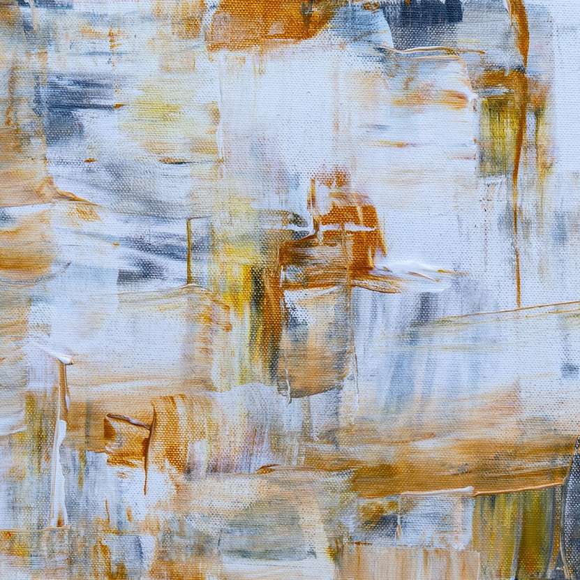 pictură abstractă albastră și galbenă puzzle online
