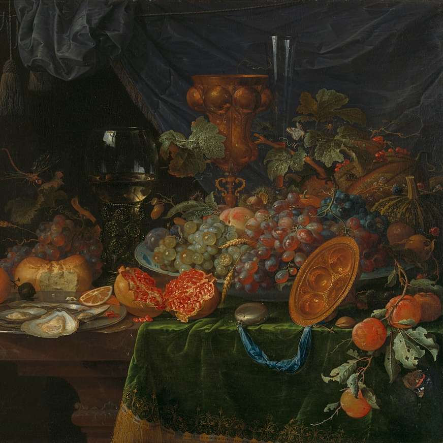 茶色の木製テーブルの上の果物 オンラインパズル