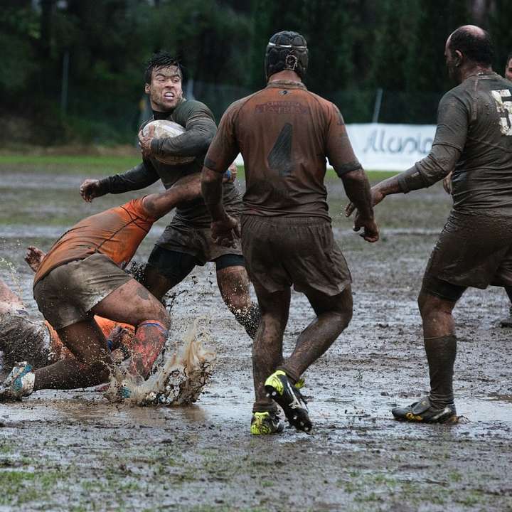 hombres jugando al rugby rompecabezas en línea