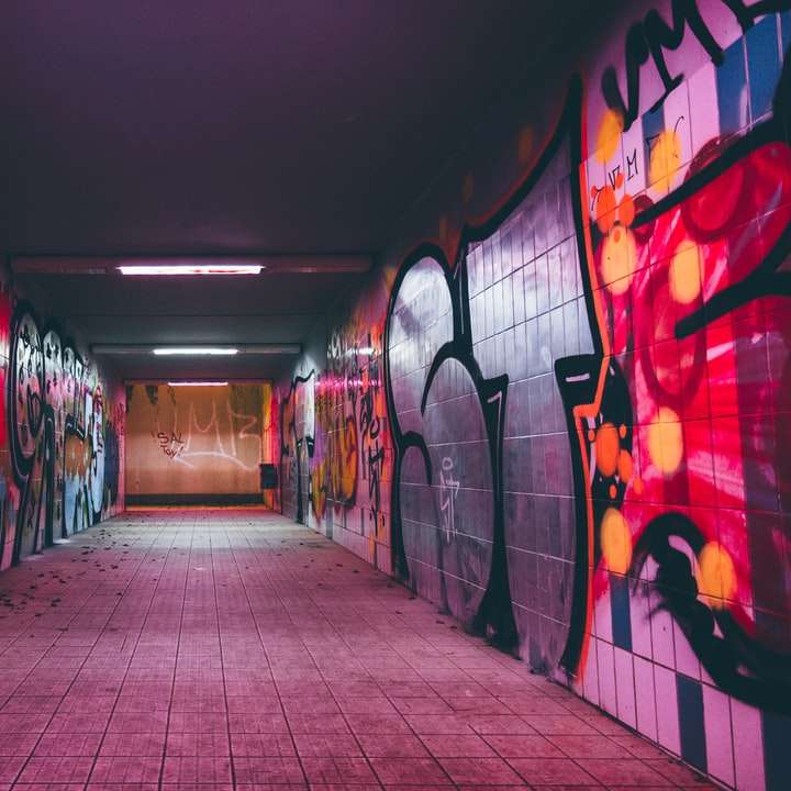empty tunnel pathway with graffiti walls sliding puzzle online