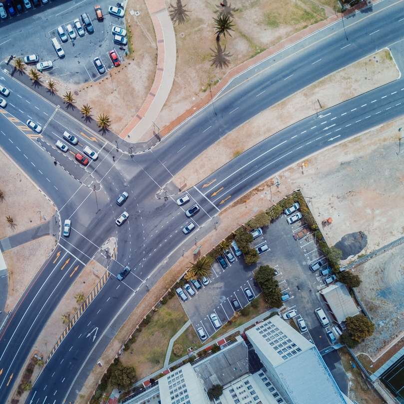 aerial photography of vehicular road sliding puzzle online
