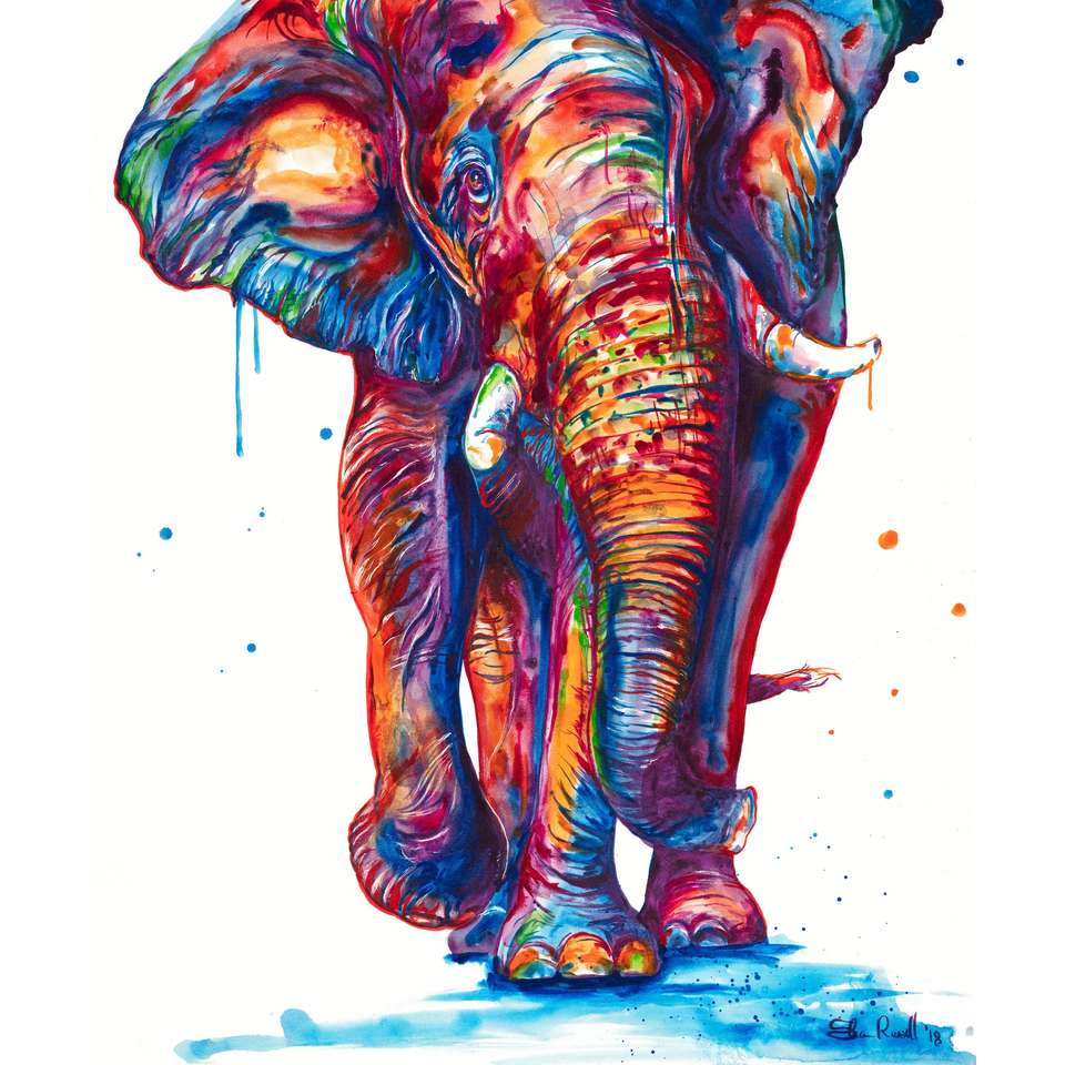 ζωγραφική ελέφαντα συρόμενο παζλ online