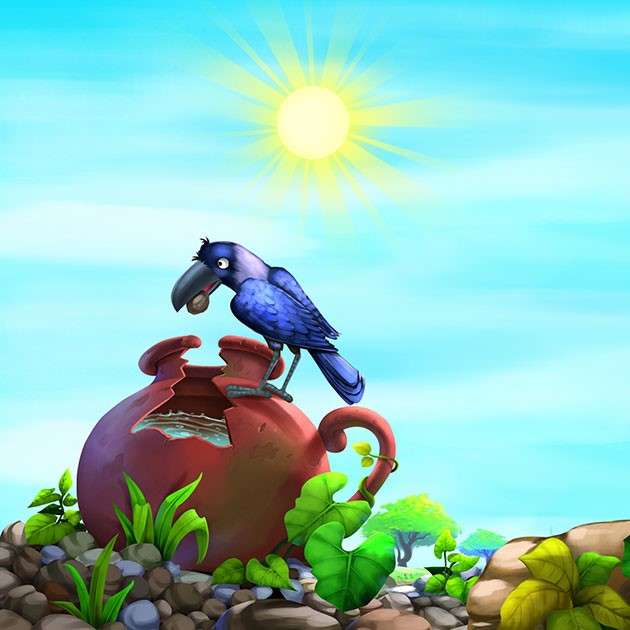 The Crow and the Pitcher puzzle deslizante online