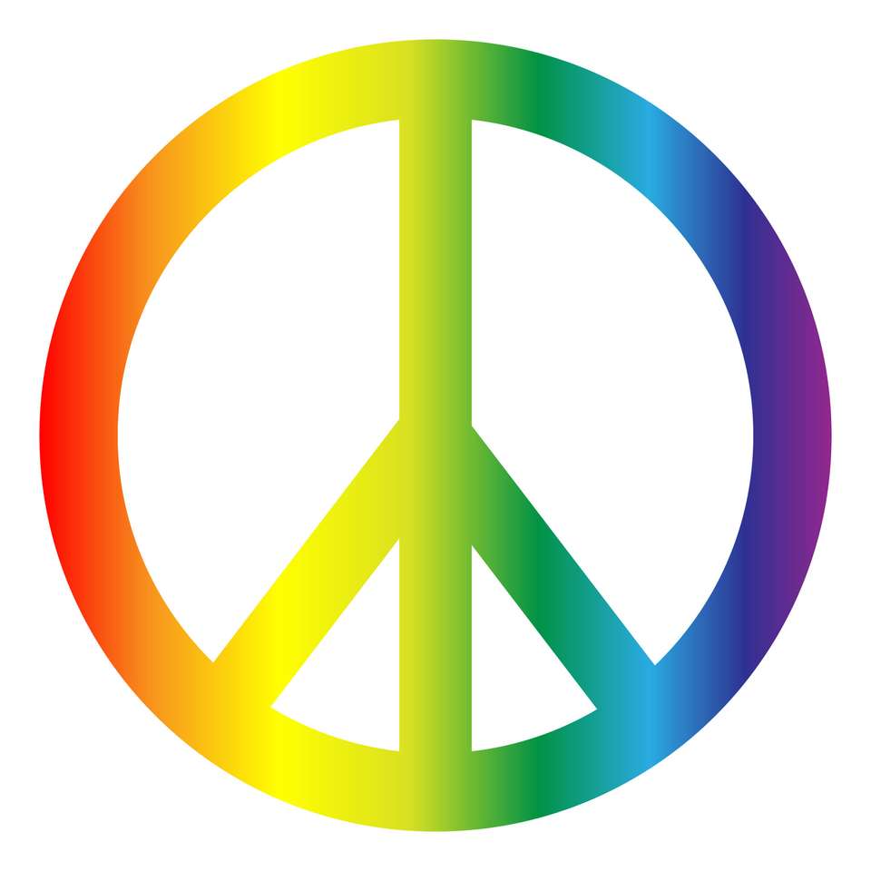 Fredssymbol i regnbågens färger glidande pussel online