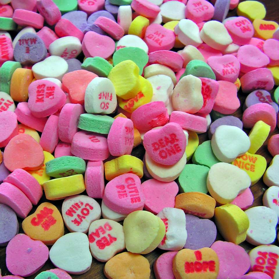 Valentine Candy Hearts sliding puzzle online