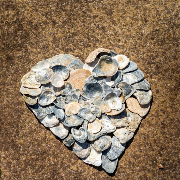 ornament argintiu în formă de inimă pe material textil maro puzzle online