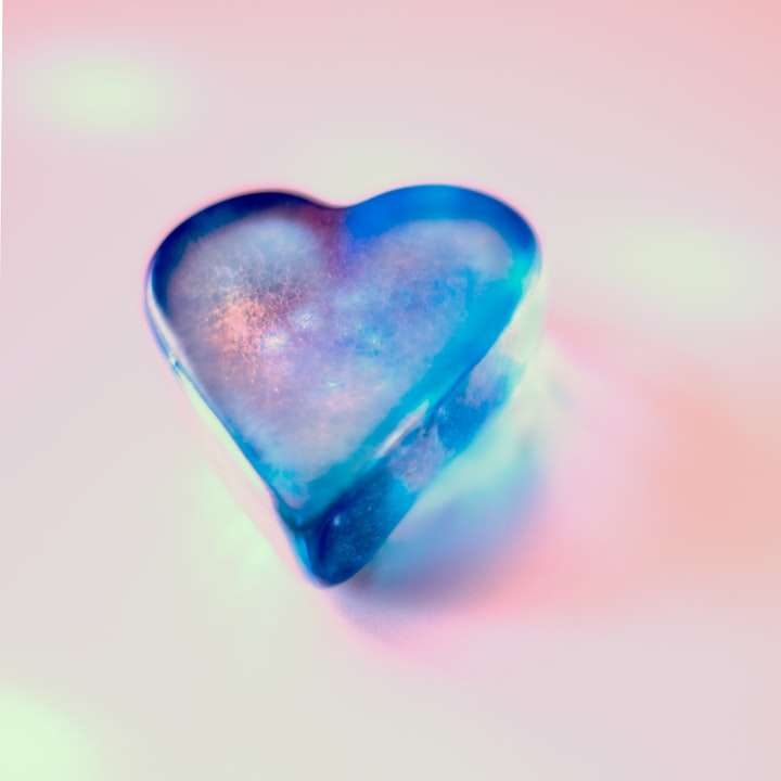 close-up foto van blauw hart online puzzel
