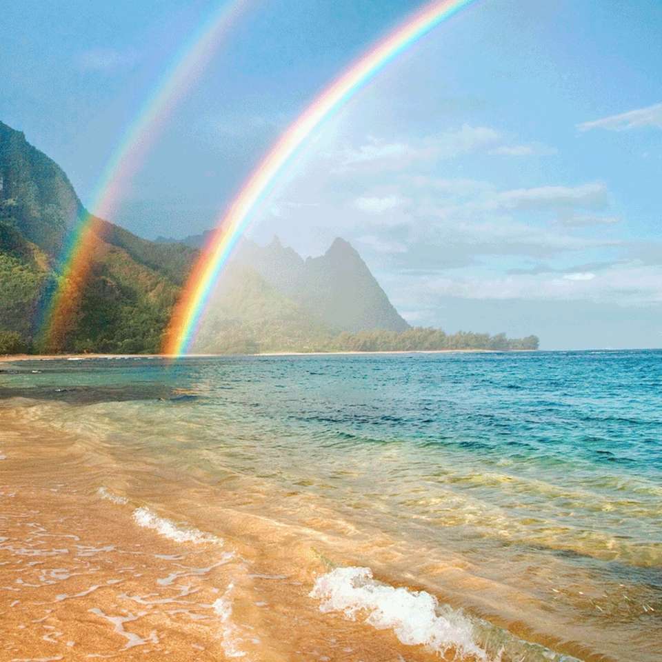 praia do arco-íris puzzle deslizante online