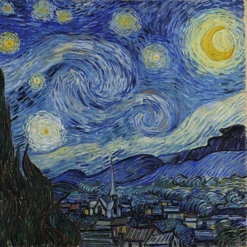 Starry Night sliding puzzle online