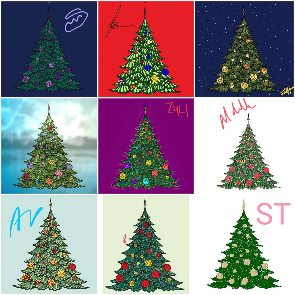 Colorarea pomului de Crăciun alunecare puzzle online