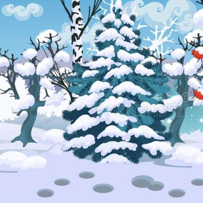 Arbres en hiver puzzle coulissant en ligne