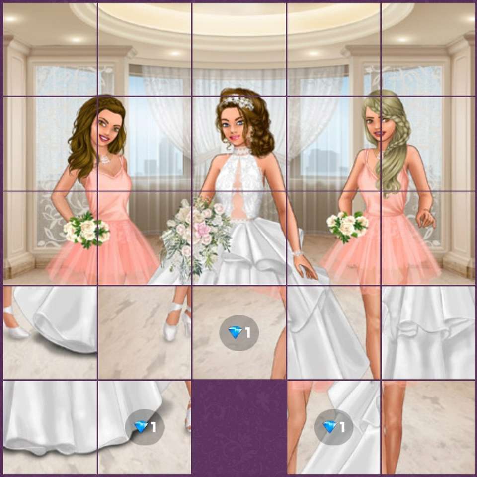 Dame beliebtes Hochzeitspuzzlespiel Schiebepuzzle online