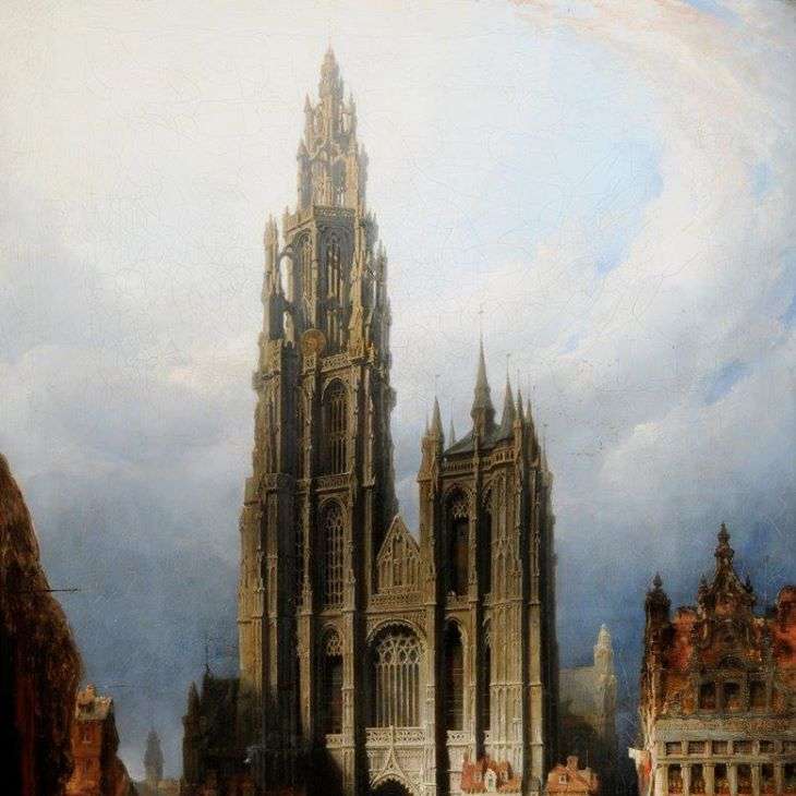 'Kathedraal van Antwerpen' van David Roberts online puzzel