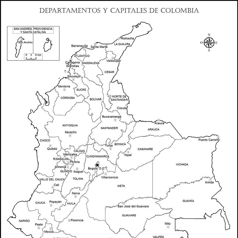 карта на Колумбия онлайн пъзел