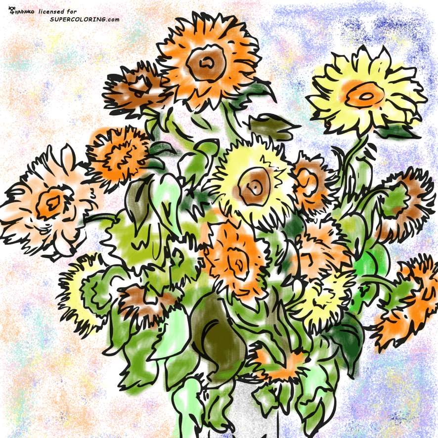 monet sunflowers by tt online puzzle
