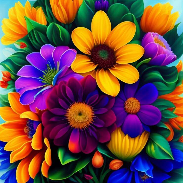 moc krásná barevná kytice online puzzle