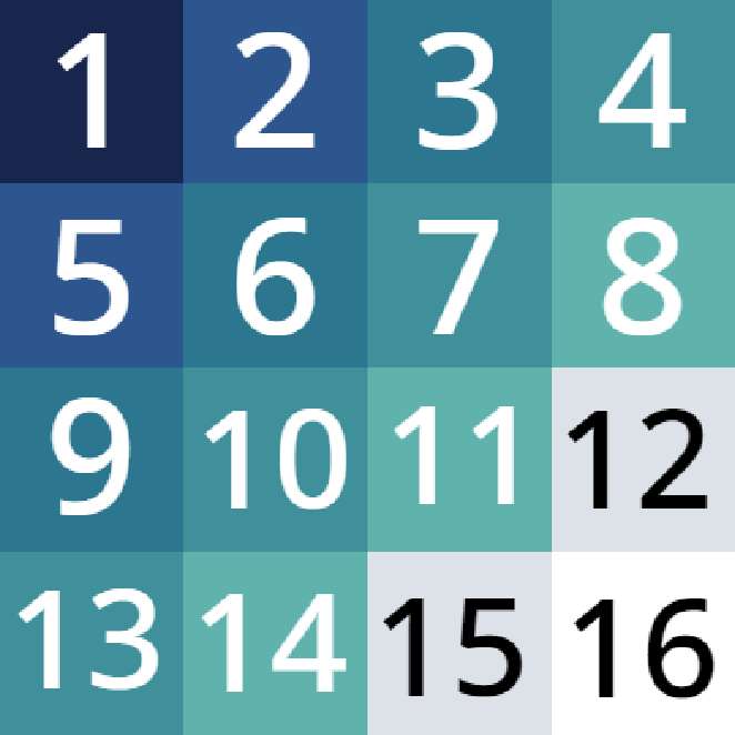 Sliding Tiles-Logo, aber 4x4 (V2) Schiebepuzzle online