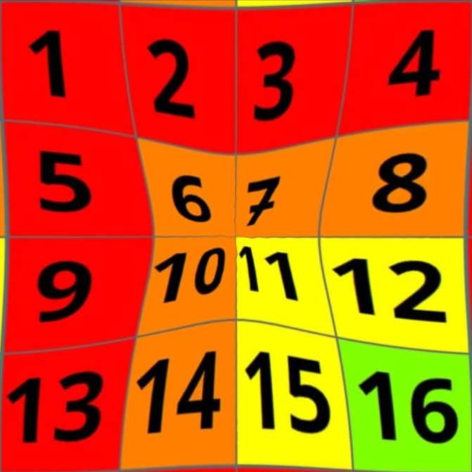 Tag 4x4 abgeflacht Online-Puzzle