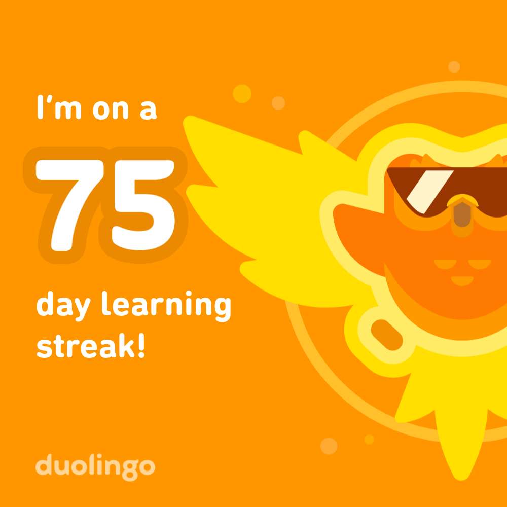 Duolingo σερί 75 ημερών συρόμενο παζλ online