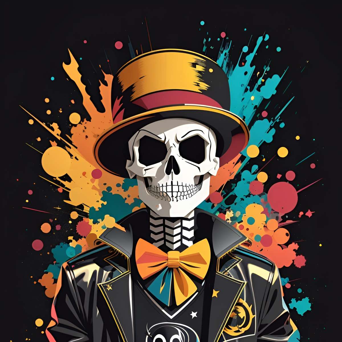 Calavera z sombrero puzzle przesuwne online