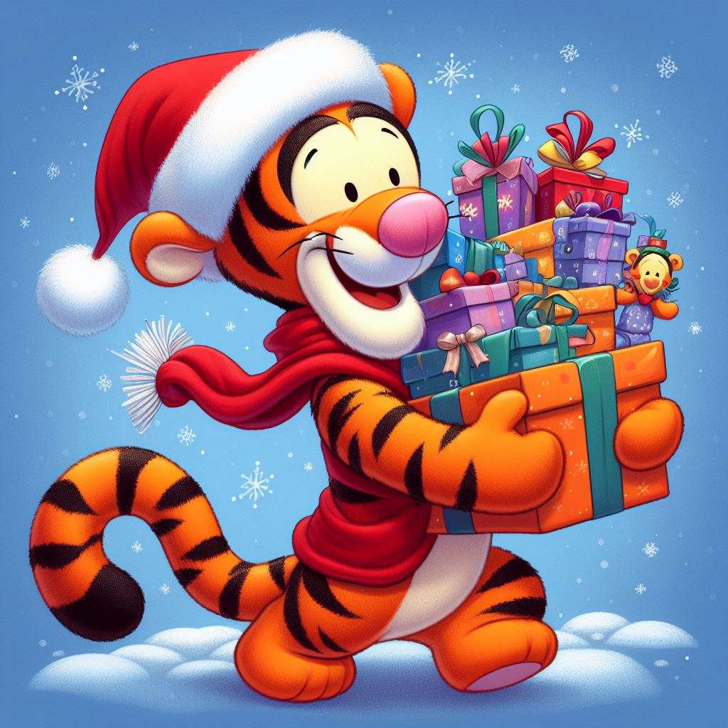 Tigris navideño online puzzle